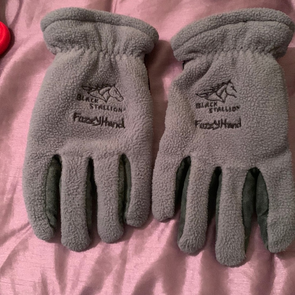 Black stallion fuzzy hands  insulated work gloves Used XL fleece and cowhide